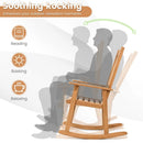 Acacia Wood Rocking Chair with High Back for Patio by LJGDeals