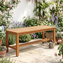Acacia Wood Patio Bench for 2 with Slatted Seat by DirectDeals