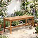 Acacia Wood Patio Bench for 2 with Slatted Seat by LJGDeals