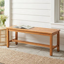 Acacia Wood Patio Bench for 2 with Slatted Seat by LJGDeals