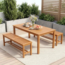 Acacia Wood Patio Bench for 2 with Slatted Seat by LJGDeals