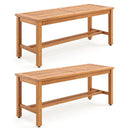 Acacia Wood Patio Bench for 2 with Slatted Seat by LJGDeals