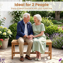 Acacia Wood Patio Bench for 2 with Slatted Seat by LJGDeals