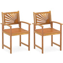Acacia Wood Patio Dining Chairs - Set of 2 by LJGDeals