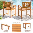 Acacia Wood Patio Dining Chairs - Set of 2