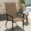 Outdoor Adirondack Chair with High Back and Metal Frame for Porch Garden-Coffee by LJGDeals
