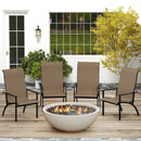 Outdoor Adirondack Chair with High Back and Metal Frame for Porch Garden-Coffee by LJGDeals