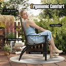 Outdoor Adirondack Chair with High Back and Metal Frame for Porch Garden-Coffee by LJGDeals