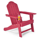 Outdoor Adirondack Chair with Built-in Cup Holder for Backyard Porch by LJGDeals