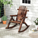 Wood Single Porch Rocker Lounge Patio Rocking Chair by LJGDeals