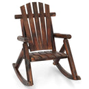 Wood Single Porch Rocker Lounge Patio Rocking Chair by LJGDeals