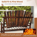 Outdoor Adirondack Rocking Chair for Adults with High Back and Slatted Seat-Brown by LJGDeals