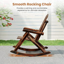 Wood Single Porch Rocker Lounge Patio Rocking Chair by LJGDeals