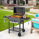 Outdoor BBQ Charcoal Grill with 2 Foldable Side Table and Wheels by LJGDeals