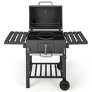 Outdoor BBQ Charcoal Grill with 2 Foldable Side Table and Wheels by LJGDeals