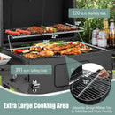 Outdoor BBQ Charcoal Grill with 2 Foldable Side Table and Wheels by LJGDeals