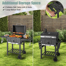 Outdoor BBQ Charcoal Grill with 2 Foldable Side Table and Wheels by LJGDeals