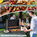 Outdoor BBQ Charcoal Grill with 2 Foldable Side Table and Wheels by LJGDeals