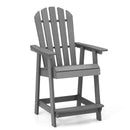 HDPE Patio Chair with Armrest and Footrest for Indoor Outdoor