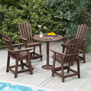 HDPE Patio Chair with Armrest and Footrest for Indoor Outdoor by LJGDeals