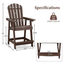 HDPE Patio Chair with Armrest and Footrest for Indoor Outdoor by LJGDeals