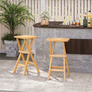 Set of 2 No Assembly Outdoor Bar Stools with Countered Seat by LJGDeals