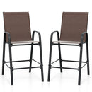 Outdoor Bar Stools Set of 2 29 Inch Fabric Bar Height Stools with Armrests by LJGDeals