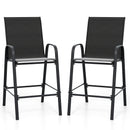 Outdoor Bar Stools Set of 2 29 Inch Fabric Bar Height Stools with Armrests