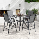 Outdoor Bar Stools Set of 2 29 Inch Fabric Bar Height Stools with Armrests by LJGDeals