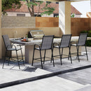 Outdoor Bar Stools Set of 2 29 Inch Fabric Bar Height Stools with Armrests