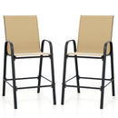 Outdoor Bar Stools Set of 2 29 Inch Fabric Bar Height Stools with Armrests by LJGDeals