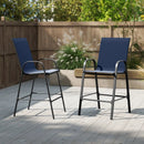 Outdoor Bar Stools Set of 2 29 Inch Fabric Bar Height Stools with Armrests by LJGDeals