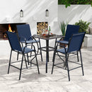 Outdoor Bar Stools Set of 2 29 Inch Fabric Bar Height Stools with Armrests by LJGDeals