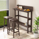 48 Inch Patio Pub Height Table with Storage Shelf and Adjustable Foot Pads by LJGDeals