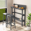 48 Inch Patio Pub Height Table with Storage Shelf and Adjustable Foot Pads by LJGDeals
