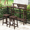 48 Inch Patio Pub Height Table with Storage Shelf and Adjustable Foot Pads by LJGDeals