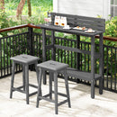 48 Inch Patio Pub Height Table with Storage Shelf and Adjustable Foot Pads by LJGDeals