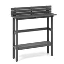 48 Inch Patio Pub Height Table with Storage Shelf and Adjustable Foot Pads by LJGDeals