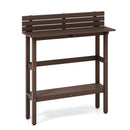 48 Inch Patio Pub Height Table with Storage Shelf and Adjustable Foot Pads by LJGDeals
