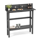 48 Inch Patio Pub Height Table with Storage Shelf and Adjustable Foot Pads by LJGDeals