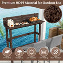 48 Inch Patio Pub Height Table with Storage Shelf and Adjustable Foot Pads by LJGDeals