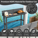 48 Inch Patio Pub Height Table with Storage Shelf and Adjustable Foot Pads by LJGDeals