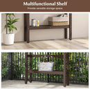 48 Inch Patio Pub Height Table with Storage Shelf and Adjustable Foot Pads by DirectDeals