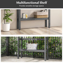 48 Inch Patio Pub Height Table with Storage Shelf and Adjustable Foot Pads by LJGDeals