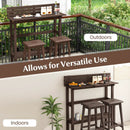 48 Inch Patio Pub Height Table with Storage Shelf and Adjustable Foot Pads by LJGDeals