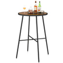 Outdoor Bar Table 41 inch Bar Height Patio Round Table with Acacia Wood Top and Metal Frame by LJGDeals
