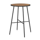Outdoor Bar Table 41 inch Bar Height Patio Round Table with Acacia Wood Top and Metal Frame by LJGDeals