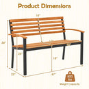 Outdoor Bench Acacia Wood Patio Loveseat with Backrest Armrests by LJGDeals