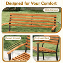Outdoor Bench Acacia Wood Patio Loveseat with Backrest Armrests by LJGDeals