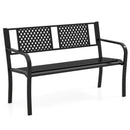 Outdoor Bench Metal Loveseat Patio Bench for 2-3-Person-Black